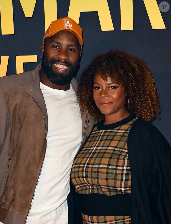 Teddy Riner et sa femme Luthna Plocus - Première du film "Bob Marley One Love" au Grand Rex à Paris le 1 fevrier 2024. © Coadic Guirec/Bestimage