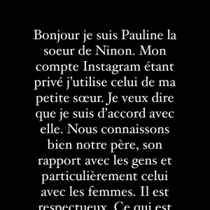 Ninon et Pauline Dechavanne prennent la défense de leur papa sur Instagram, le 25 février 2024