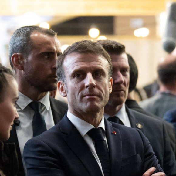 Emmanuel Macron inaugure la 60ème édition du Salon International de l'Agriculture à Paris le 24 février 2024. © Jeanne Acorsini / Pool / Bestimage