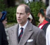 Mais que se passe-t-il avec le prince Edward ? 
Le prince Edward, duc d'Edimbourg - Les membres de la famille royale britannique lors de la messe du matin de Noël en l'église St-Mary Magdalene à Sandringham, le 25 décembre 2023. 