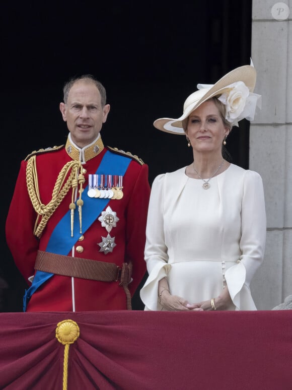 Le duc Edward d'Edimbourg, Sophie, duchesse d'Edimbourg - La famille royale d'Angleterre sur le balcon du palais de Buckingham lors du défilé "Trooping the Colour" à Londres. Le 17 juin 2023
