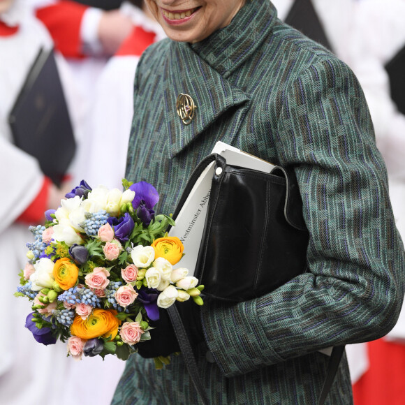 Heureusement pour eux, d'autres membres, à l'image de la princesse Anne, assurent l'intendance...
La princesse Anne - Sortie du service annuel du jour du Commonwealth à l'abbaye de Westminster à Londres, le 13 mars 2023. 