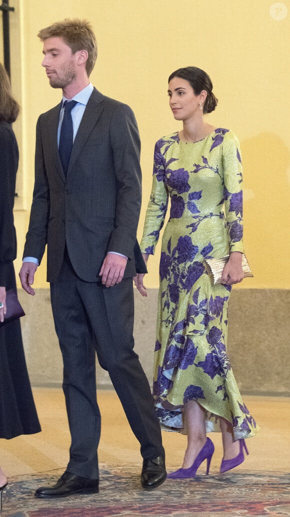 Christian de Hanovre, Alessandra de Osma - Le roi Felipe VI et la reine Letizia d'Espagne, accueillent les invités lors d'une réception au Palais royal du Pardo à Madrid, le 28 février 2019. 