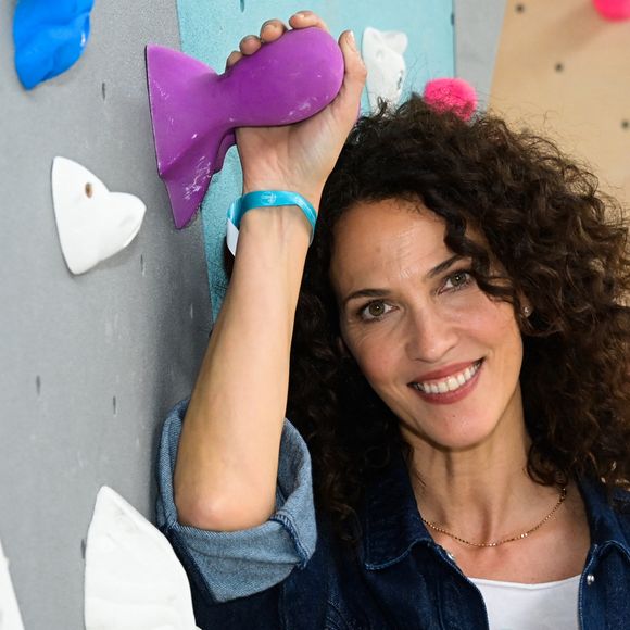 Linda Hardy ( actrice et mannequin - Miss France 1992 ) - Inauguration de la plus grande salle d'escalade du monde, Climb Up, à Aubervilliers le 12 mai 2022. © Federico Pestellini / Panoramic / Bestimage