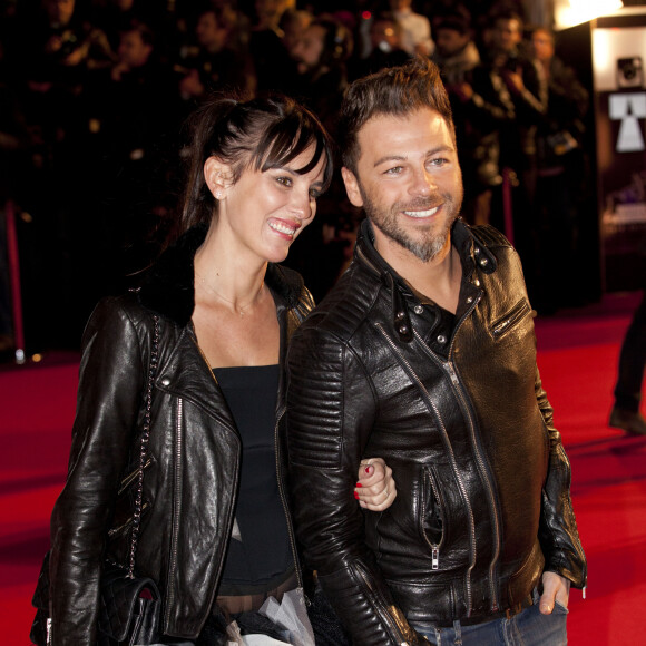 Ils ne se quittent plus.
Christophe Mae et sa femme Nadege Sarron - 15eme edition des NRJ Music Awards a Cannes. Le 14 decembre 2013 