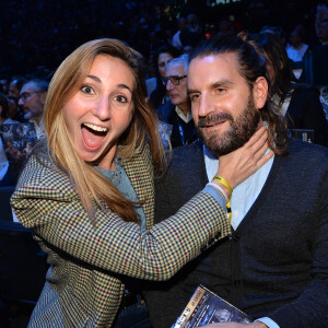 Marie Portolano et son mari Grégoire Ludig lors du gala de boxe Univent à l'AccorHotels Arena de Paris pour le championnat du monde WBA le 15 novembre 2019. © Veeren / Bestimage