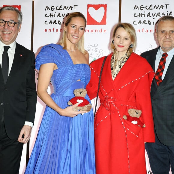 Orso Chetochine (Directeur de l'association Mécénat Chirurgie Cardiaque), Sandy Heribert, Pauline de Drouas et Jean-Charles de Castelbajac - Soirée "Les talents du coeur" au profit de l'association Mécénat Chirurgie Cardiaque à la salle Gaveau à Paris le 4 mars 2024. © Coadic Guirec/Bestimage 