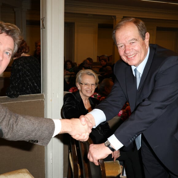 Arnaud Montebourg, Michèle Alliot-Marie et Patrick Ollier - Soirée "Les talents du coeur" au profit de l'association Mécénat Chirurgie Cardiaque à la salle Gaveau à Paris le 4 mars 2024. © Coadic Guirec/Bestimage 