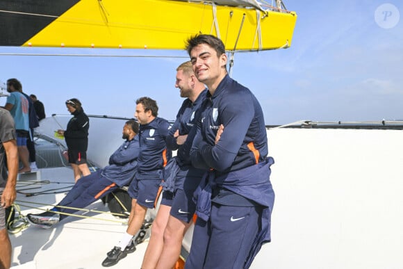 De quoi faire du joueur de 21 ans l'une des révélations de l'année en équipe de France
 
Nolann Le Garrec - Sortie voile pour les joueurs du Racing 92 à Belle-Île-en-Mer le 18 août 2022. © JB Autissier / Panoramic / Bestimage