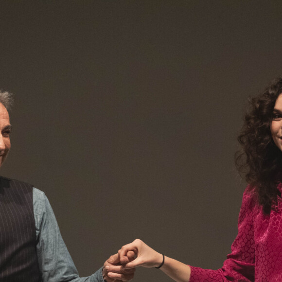 Exclusif - Alain Chamfort avec sa fille Tess en concert exceptionnel à "La Cigale" à Paris le 19 mars 2019. © Pierre Perusseau/Bestimage