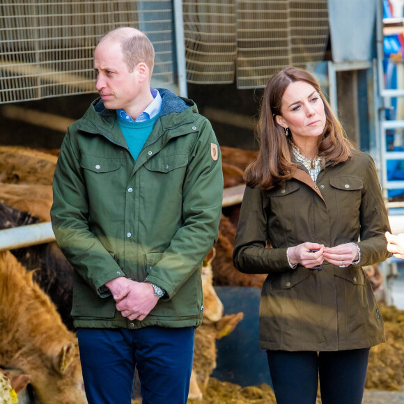 Le prince William et Catherine Kate Middleton, duchesse de Cambridge, lors d'une visite de la ferme Teagasc Research Farm dans le comté de Meath