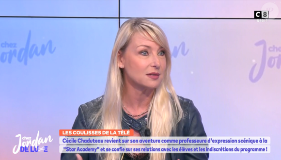 Cécile Chaduteau de la "Star Academy" dans "Chez Jordan", sur C8, le 20 mars 2024