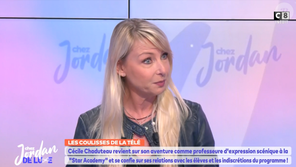 Cécile Chaduteau de la "Star Academy" dans "Chez Jordan", sur C8, le 20 mars 2024