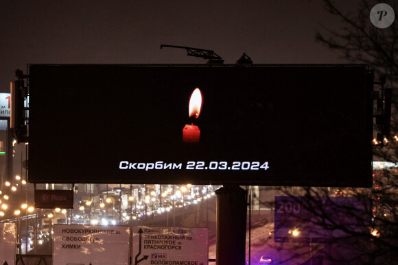 L'hôtel de ville de Crocus, près de Moscou, après l'attaque terroriste qui a fait plus de 90 morts et des centaines de bléssés le 22 mars 2024