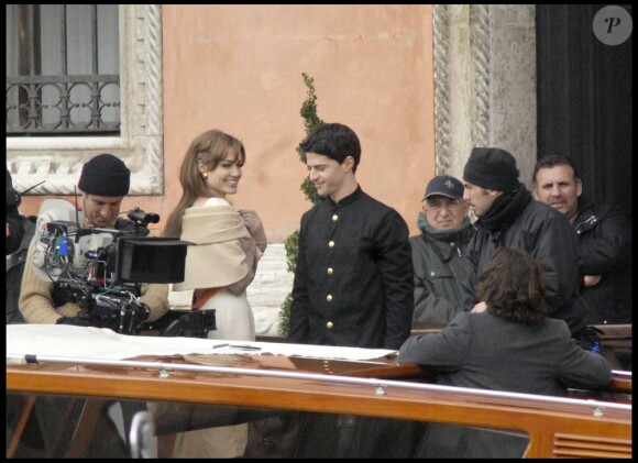 Angelina Jolie et Johnny Depp sur le tournage à Venise
