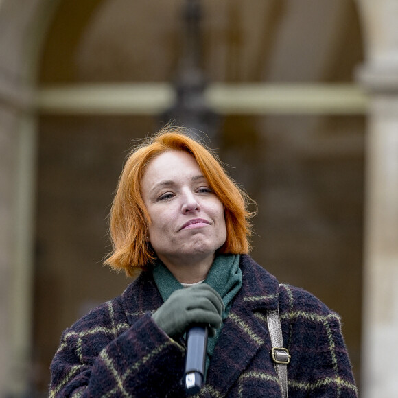 La chanteuse Natasha St-Pier fait ses balances avant la 35ème édition de l'opération pièces jaunes à Lyon le 10 janvier 2024. © Sandrine Thesillat / Panoramic / Bestimage