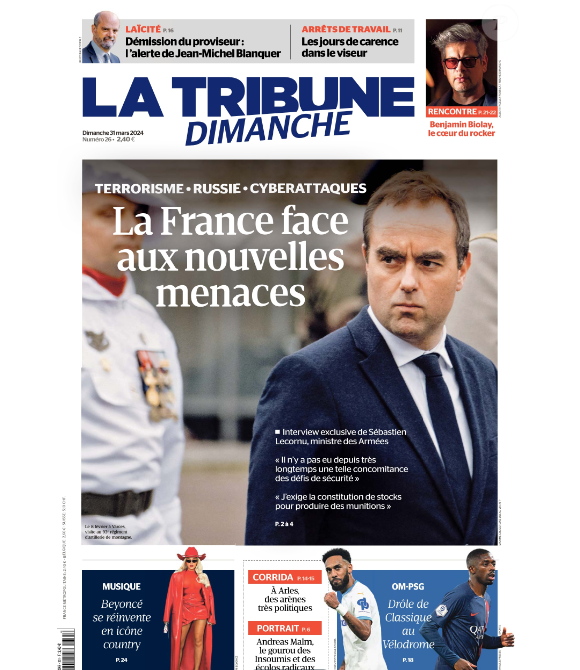 "La Tribune du dimanche" du 31 mars 2024.