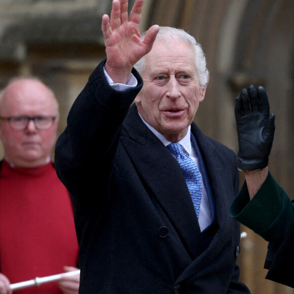 Dimanche dernier lors de la messe de Pâques, puisqu'il était très en forme.
Le roi Charles III et la reine Camilla lors de la messe de Pâques en la chapelle Saint-George à Windsor le 31 mars 2024. Photo by Hollie Adams/PA Wire/ABACAPRESS.COM