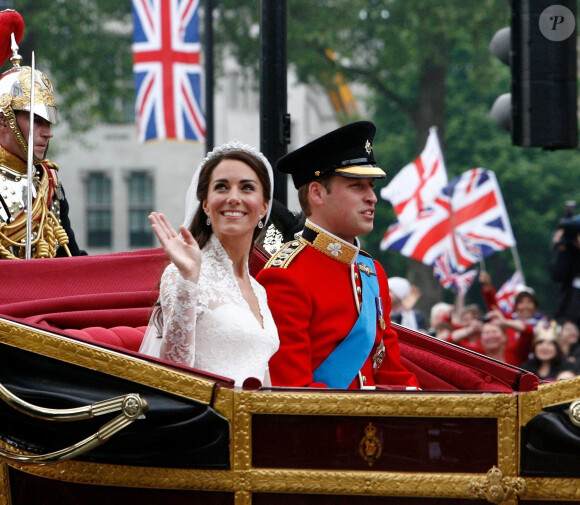 Le prince William, prince de Galles, et Catherine (Kate) Middleton, princesse de Galles - Mariage, le 23 avril 2011 à Londres