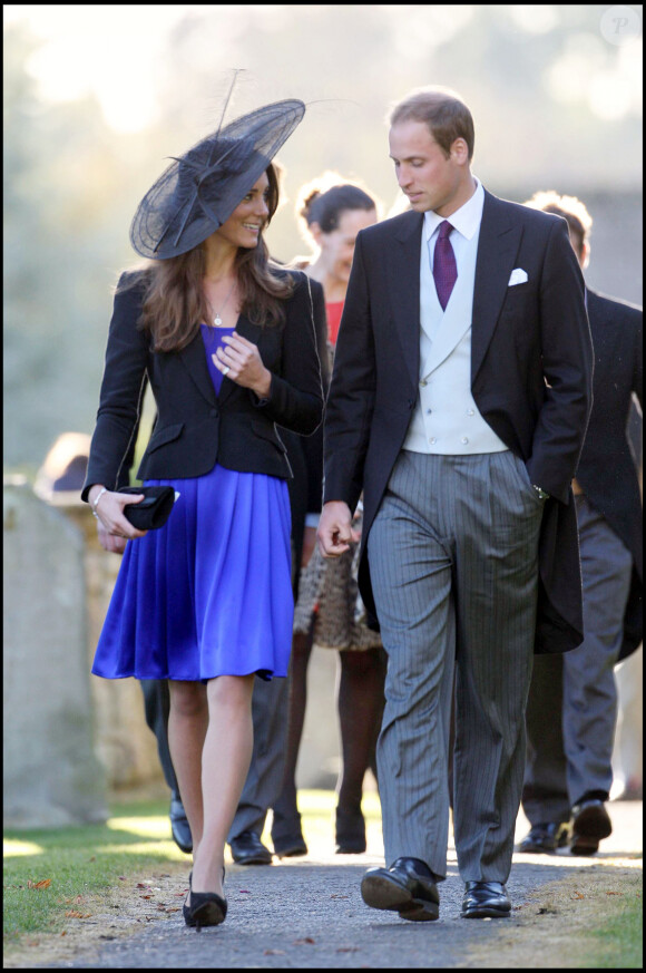 Le prince William et Kate Middleton - Mariage d'Harry Meade et Rosemarie Bradford à Northleach, 23 octobre 2010.