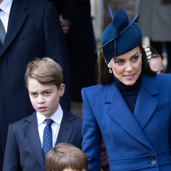 Les membres de la famille royale britannique lors de la messe du matin de Noël en l'église St-Mary Magdalene à Sandringham, le 25 décembre 2023.