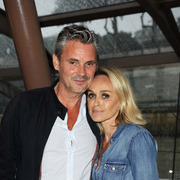 Exclusif - Cécile De Ménibus et son compagnon Thierry - Soirée de lancement de "Pétanque sur seine" proposé par la Compagnie des Bateaux-Mouches en association avec Boboules à Paris le 11 juin 2018. © Guillaume Gaffiot/Bastimage