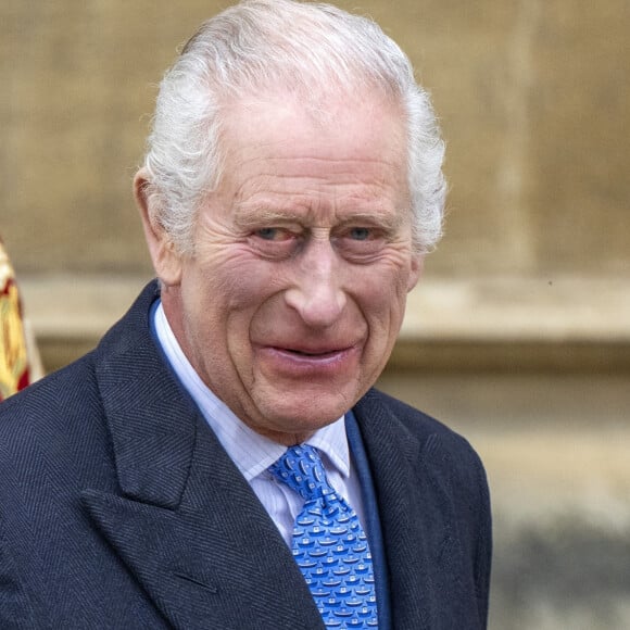 Le roi Charles III d'Angleterre et Camilla Parker Bowles, reine consort d'Angleterre - Les membres de la famille royale britannique arrivent à la chapelle Saint-George pour assister à la messe de Pâques. Windsor, le 31 mars 2024.  31 March 2024. Members of The Royal Family attend the Easter Mattins Service at St. George's Chapel, Windsor Castle on Easter Sunday. Here, King Charles III, Queen Camilla 