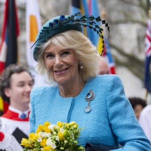 La famille royale britannique et les invités arrivent pour assister au service de célébration de la Journée du Commonwealth (Commonwealth Day) à l'abbaye de Westminster à Londres, célébré cette année en l'absence de Charles III et de Kate. Londres, le 11 mars 2024.  11 March 2024. - Camilla Parker Bowles, reine consort d'Angleterre 