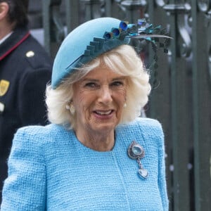 La famille royale britannique et les invités arrivent pour assister au service de célébration de la Journée du Commonwealth (Commonwealth Day) à l'abbaye de Westminster à Londres, célébré cette année en l'absence de Charles III et de Kate. Londres, le 11 mars 2024.  11 March 2024. - Camilla Parker Bowles, reine consort d'Angleterre 