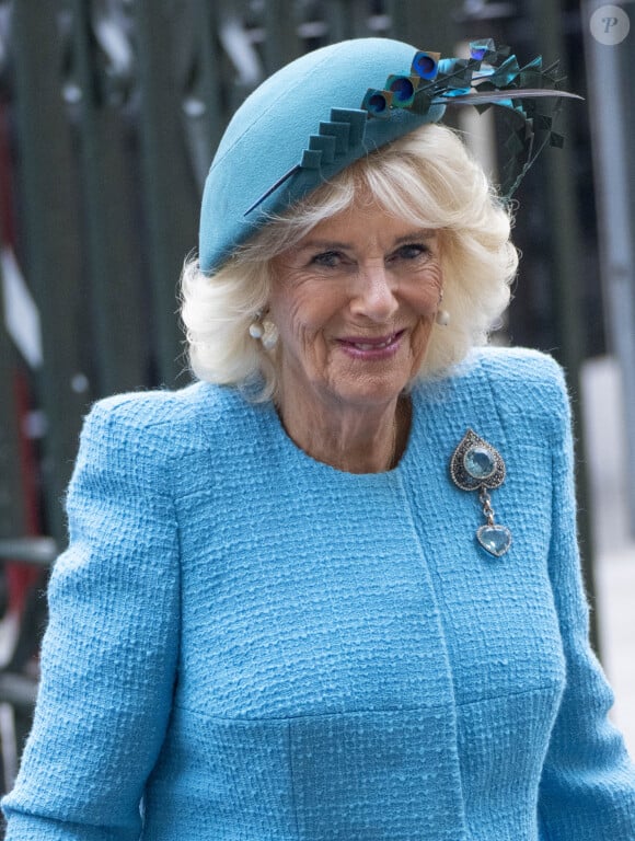 La famille royale britannique et les invités arrivent pour assister au service de célébration de la Journée du Commonwealth (Commonwealth Day) à l'abbaye de Westminster à Londres, célébré cette année en l'absence de Charles III et de Kate. Londres, le 11 mars 2024.  11 March 2024. - Camilla Parker Bowles, reine consort d'Angleterre 