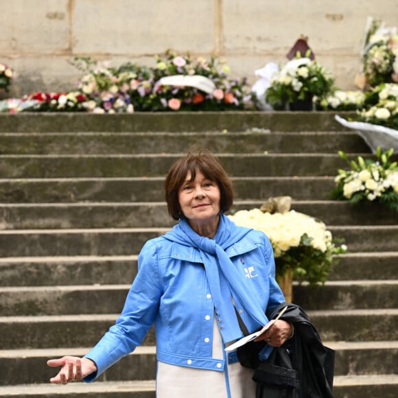 Macha Méril lors des obsèques de Alexis Gruss en l'Église Saint-Roch à Paris le 11 avril 2024. 