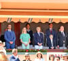Toute la famille royale avait également fait le déplacement. 
Pierre Casiraghi, Beatrice Borromeo, John Elkann, au second rang, la princesse Charlene, Ben-Sylvester Strautmann, la princesse Alexandra de Hanovre, au second rang, le prince héréditaire Jacques de Monaco, le prince Albert II de Monaco, Mélanie-Antoinette de Massy, la présidente de la Fédération Monégasque de Tennis et du Monaco Country Club, durant la finale du Masters 1000 de Monte-Carlo à Roquebrune-Cap-Martin, le 14 avril 2024. C'est le grec Stefano Tsitsipas qui a rempoté le match qui l'opposait au norvégien Casper Ruud (6-1, 6-4). © Bruno Bebert / Bestimage 
