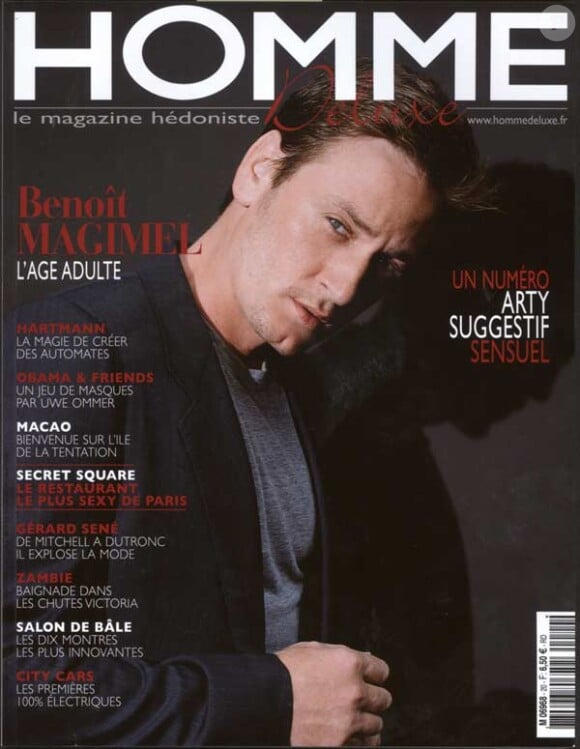 Benoît Magimel en couverture de Homme Deluxe