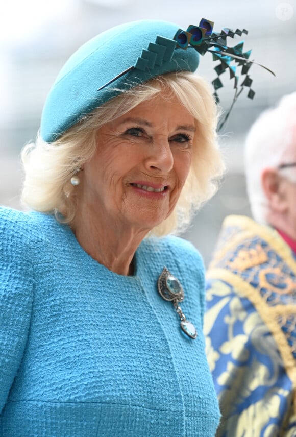 Camilla Parker Bowles, reine consort d'Angleterre - La famille royale britannique et les invités assistent au service de célébration de la Journée du Commonwealth à l'abbaye de Westminster de Londres, Royaume Uni, le 11 mars 2024.