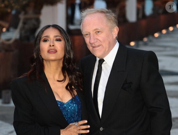 Salma Hayek et François-Henri Pinault - La famille Pinault est réunie au dîner de gala de la Fondation Cini juste avant la 60ème biennale de Venise le 17 avril 2024.