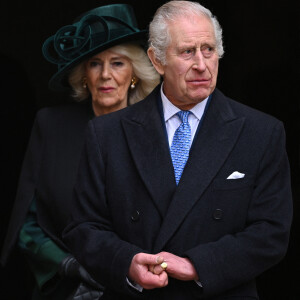 Le roi Charles et la reine Camilla lors de l'office des matines de Pâques à la chapelle St George, au château de Windsor, à Windsor, au Royaume-Uni, le dimanche de Pâques, le 31 mars 2024. Photo par Stuart Hardy/ABACAPRESS.COM