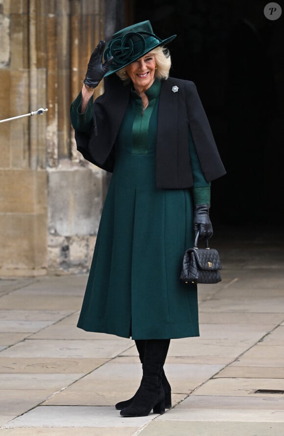 Le roi Charles et la reine Camilla lors de l'office des matines de Pâques à la chapelle St George, au château de Windsor, à Windsor, au Royaume-Uni, le dimanche de Pâques, le 31 mars 2024. Photo par Stuart Hardy/ABACAPRESS.COM