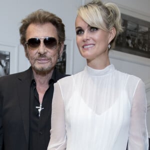 Johnny Hallyday et sa femme Laeticia Hallyday - Défilé de mode Haute-Couture automne-hiver "Christian Dior" à Paris.