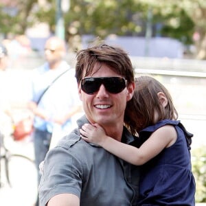 Tom Cruise avec sa fille Suri et Katie Holmes, arrivent au Chelsea Piers à Manhattan, New York City, NY, USA, le 16 août 2008. Photo par Ramey Agency/ABACAPRESS.COM