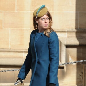 La princesse Beatrice d'York - Les membres de la famille royale d'Angleterre ont assiste a la messe de Paques en la chapelle St-Georges du chateau de Windsor. Le 31 mars 2013 