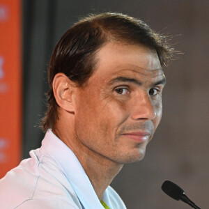 Rafael Nadal lors de la conférence de presse du tournoi de tennis Mutua à Madrid, le 24 avril 2024.