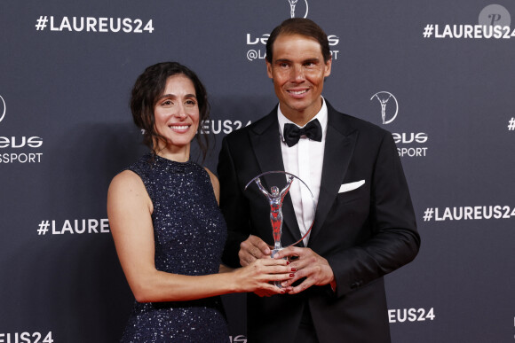 Rafael Nadal et sa femme, Xisca Perello aux Laureus World Sport Awards à Madrid le 22 avril 2024.