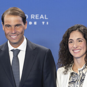 Rafael Nadal et sa femme Xisca Perello - Photocall du gala commémoratif du centenaire de Telefónica à Madrid, le 19 avril 2024.