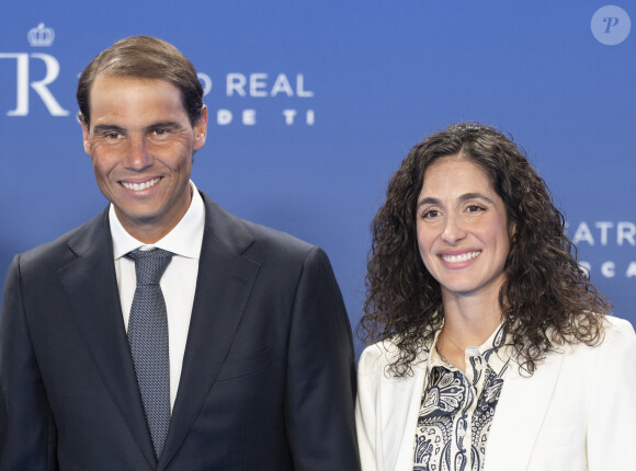 Rafael Nadal et sa femme Xisca Perello - Photocall du gala commémoratif du centenaire de Telefónica à Madrid, le 19 avril 2024.