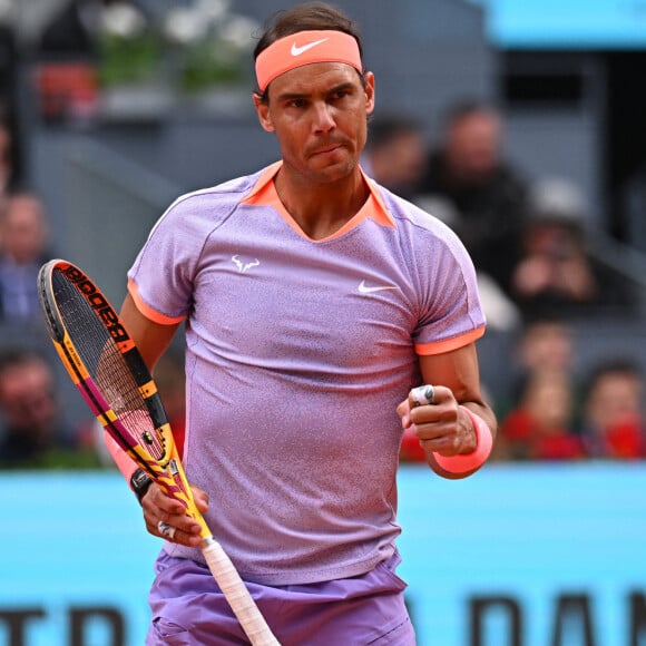 Rafael Nadal victorieux devant son fils Rafel Junior
Rafael Nadal pour son match lors du premier tour au tournoi de Madrid. Photo by Corinne Dubreuil/ABACAPRESS.COM