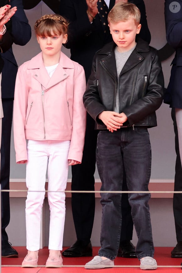 La princesse Gabriella et le prince héréditaire Jacques ont assisté au Monaco E-Prix 2024, le 27 avril 2024. © Claudia Albuquerque/Bestimage