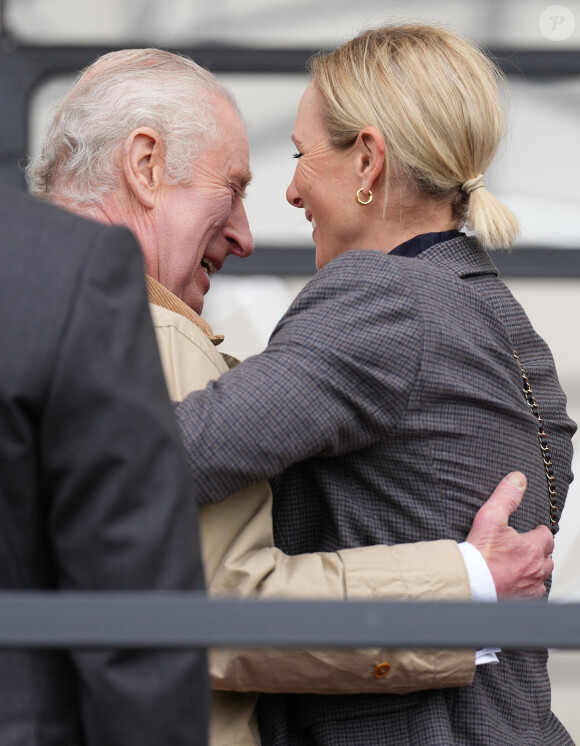 Le roi Charles III d'Angleterre, et Zara Phillips (Zara Tindall), se retrouvent au concours hippique Royal Windsor Horse Show à Windsor, le 3 mai 2024.