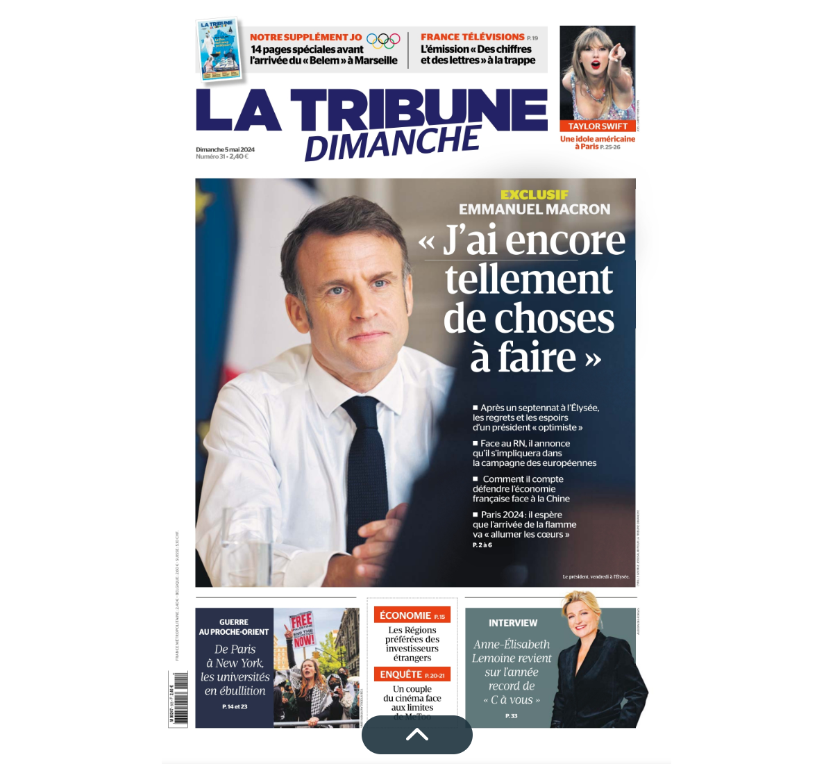 Photo : Couverture de l'hebdomadaire La Tribune du dimanche paru le ...