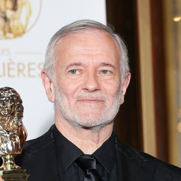 Francis Huster poses with the Moliere of honour award attends the 35th Molieres Ceremony at Les Folies Bergeres on May 07, 2024 in Paris, France. Photo by Nasser Berzane/ABACAPRESS.COM 