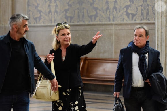 Jeane Manson et Fabien Lecoeuvre - Arrivées au procès en diffamation de Coline Berry envers Jeane Manson au tribunal de Lyon. Le 7 mai 2024